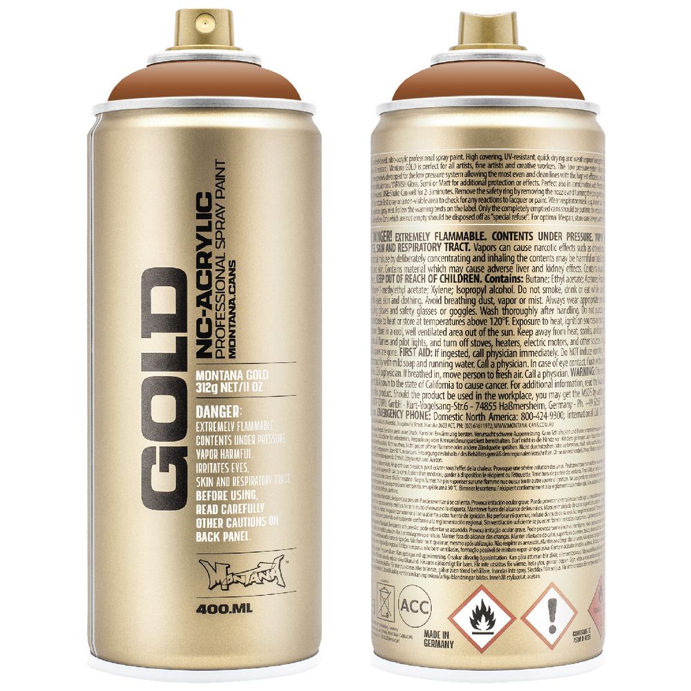 Montana GOLD Spray Paint 400mL Shock Brown Light