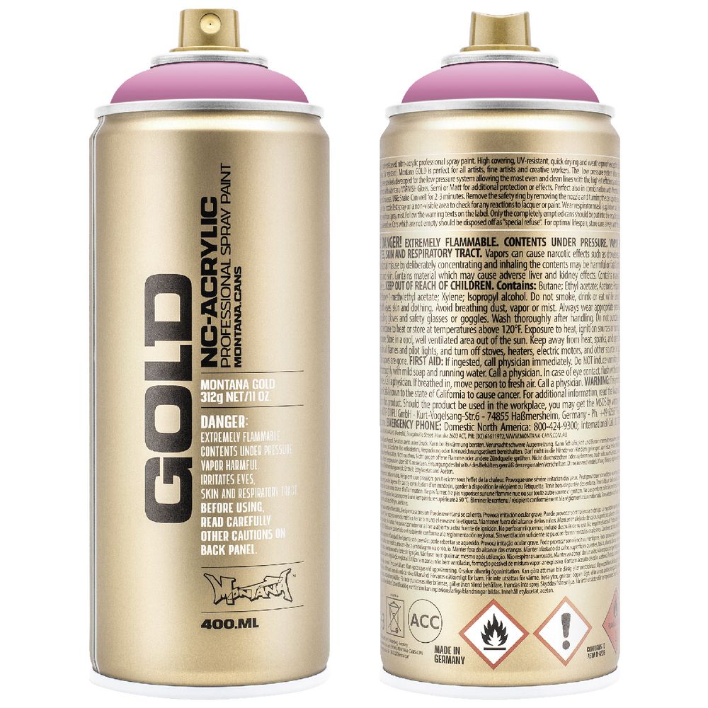 Montana GOLD Spray Paint 400mL Shock Pink Light