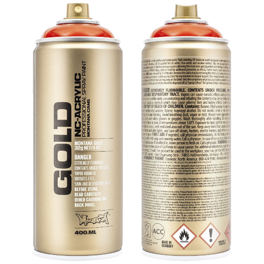 Montana GOLD Spray Paint 400mL Transparent Red