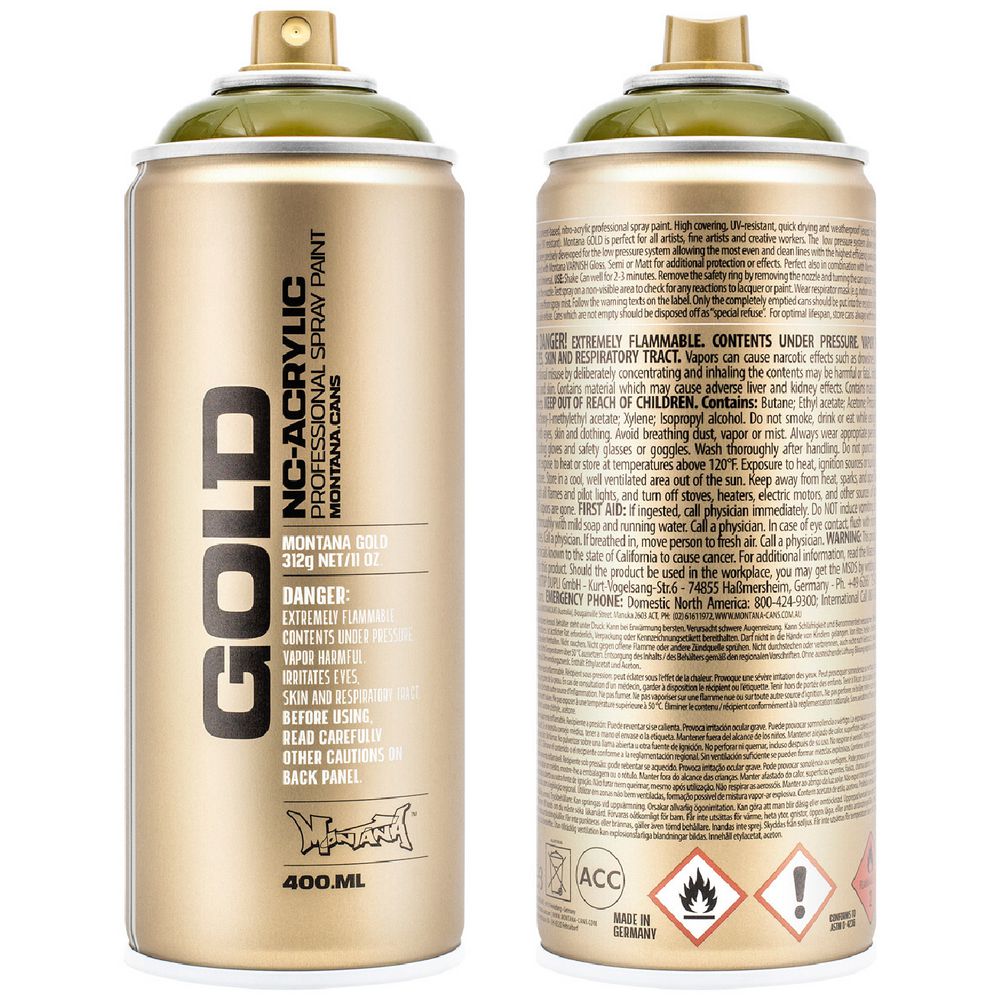 Montana GOLD Spray Paint 400mL Transparent Olive