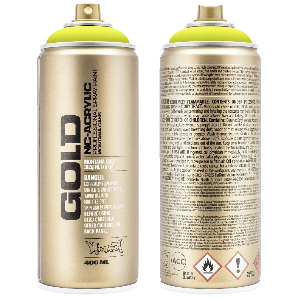 Montana GOLD Spray Paint 400mL Flash Yellow