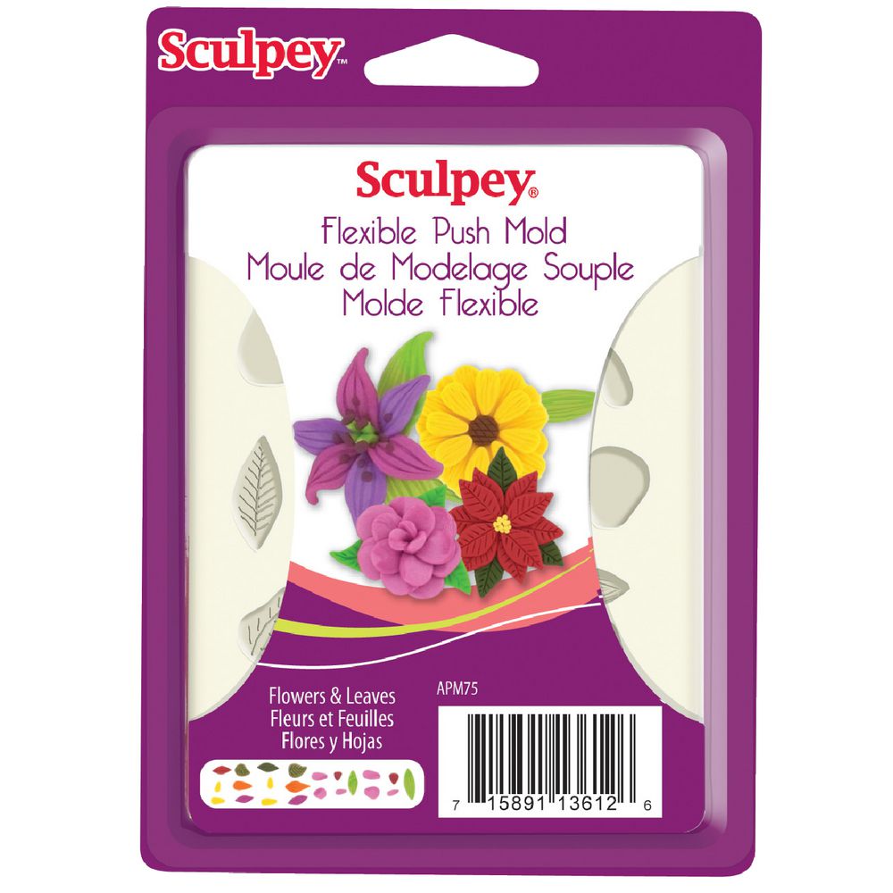 Sculpey Flexible Push Mould Flowers and Leaves
