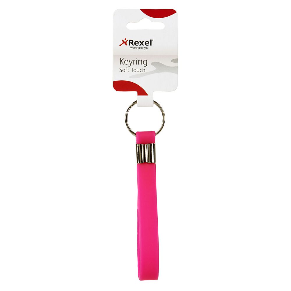 Rexel Silicon Band Key Ring Pink