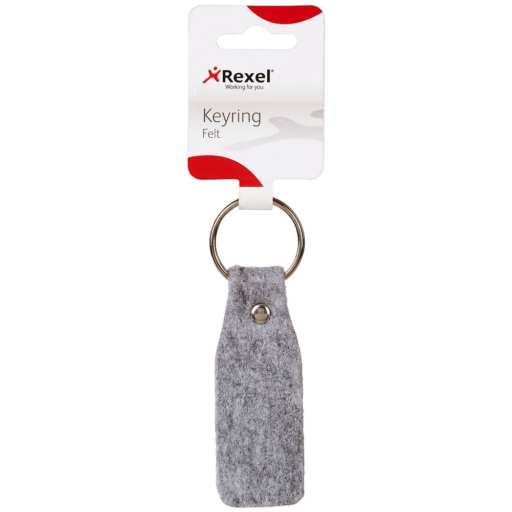Rexel Felt Key Ring Light Grey