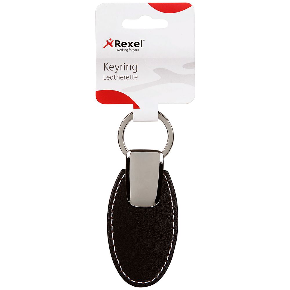 Rexel Oval Key Ring Black