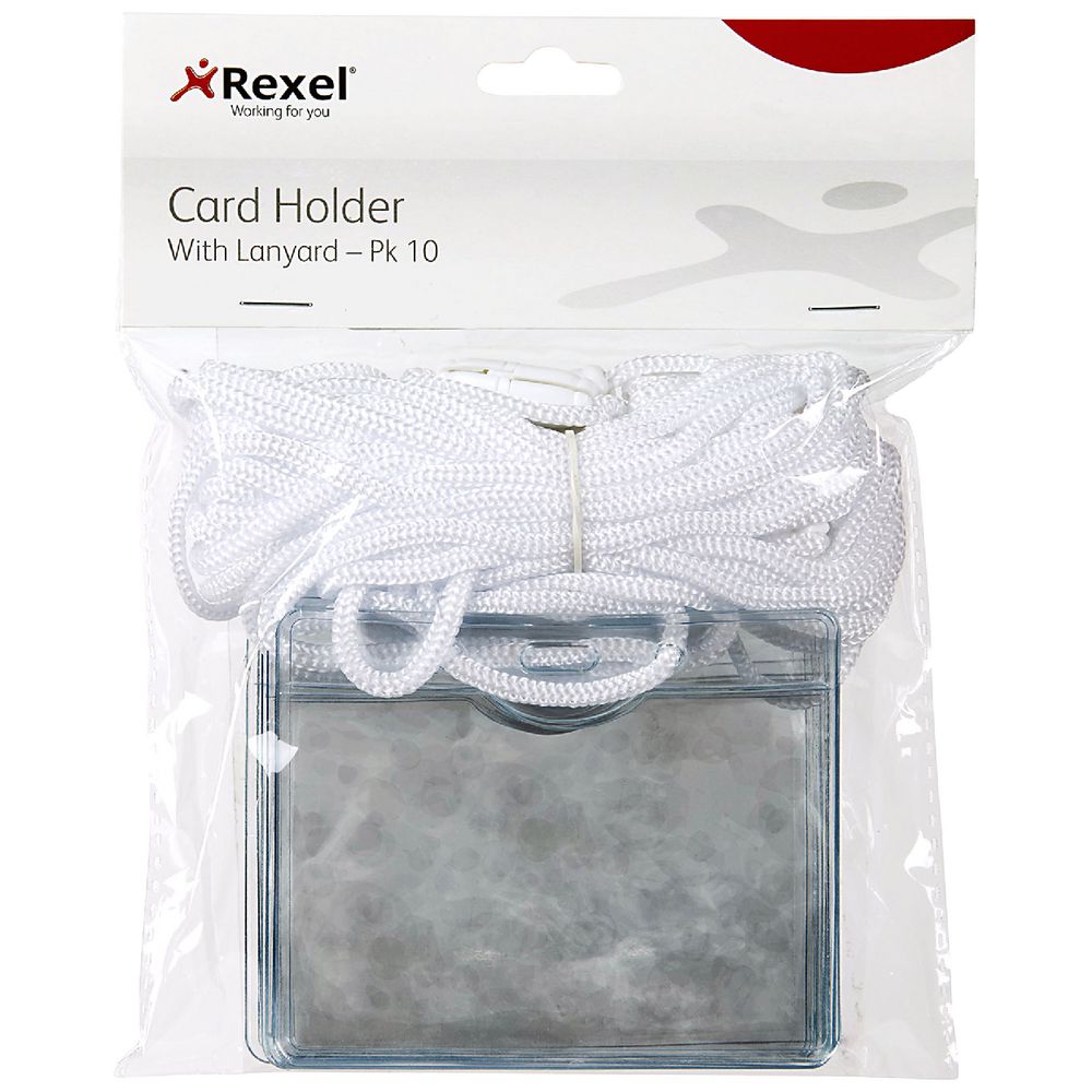 Rexel Card Holder with Lanyard 10 Pack