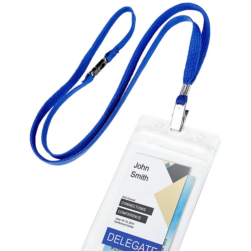 Rexel Flat Style Lanyards Blue 10 Pack