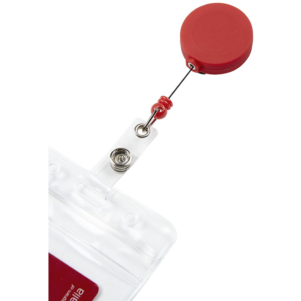 Rexel Silicone Badge Reel Red