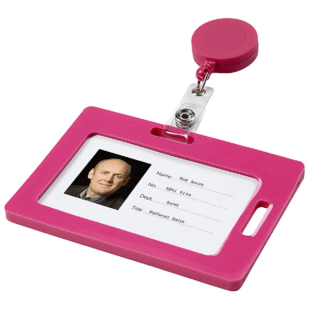 Rexel Silicone Card Holder Portrait and Landscape Pink