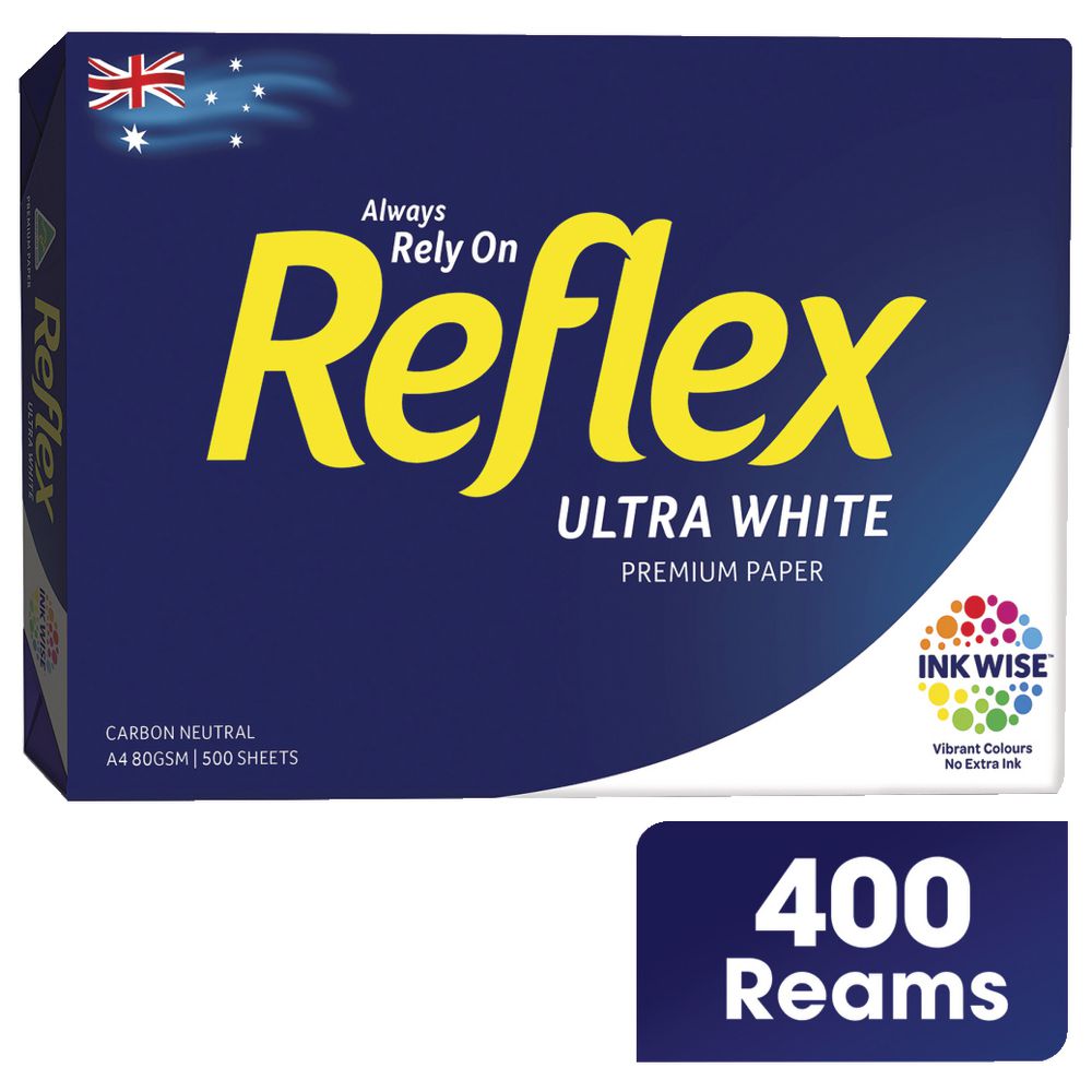 Reflex Ultra White 80gsm A4 Copy Paper 400 Ream Large Pallet