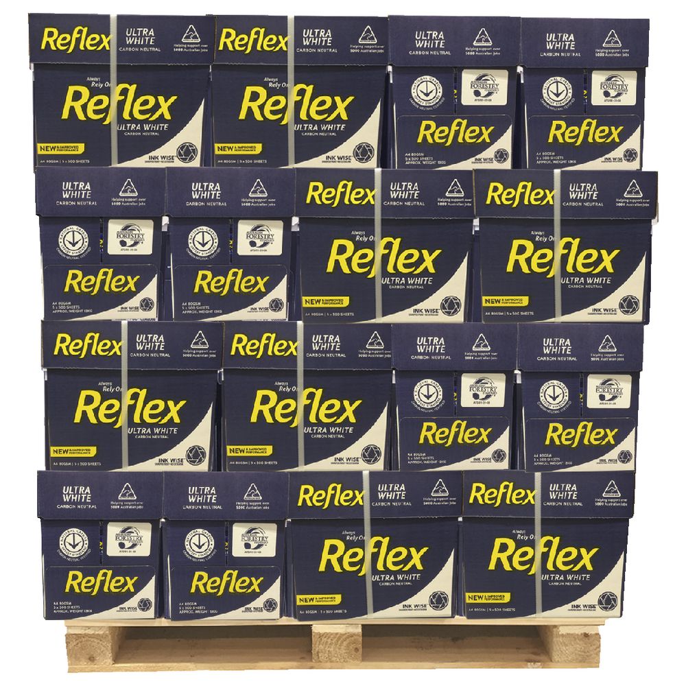 Reflex Ultra White 80gsm A4 Copy Paper 400 Ream Large Pallet