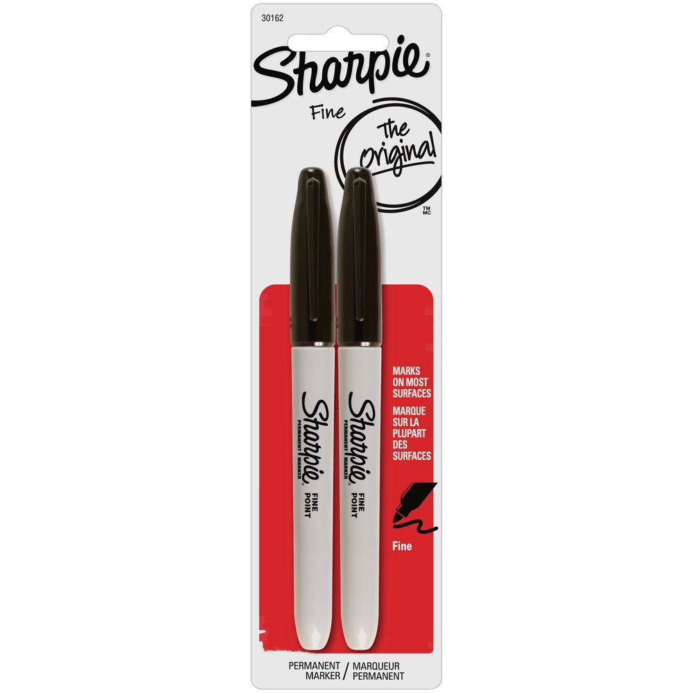 Sharpie Fine Permanent Markers Black 2 Pack