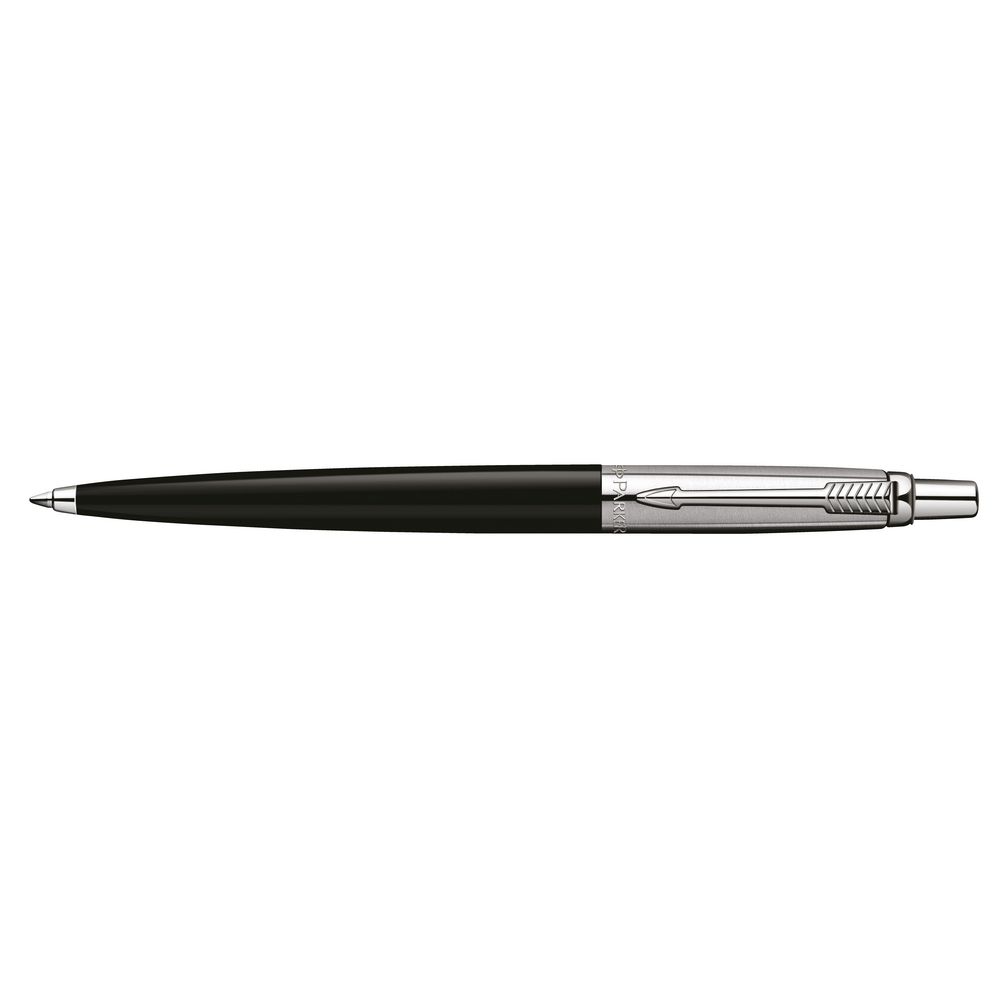 Parker Jotter Ballpoint Pen Black and Silver with Chrome Trim