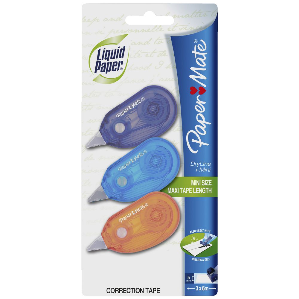 Liquid Paper Dryline i-Mini Correction Tape 5mm x 6m 3 Pack