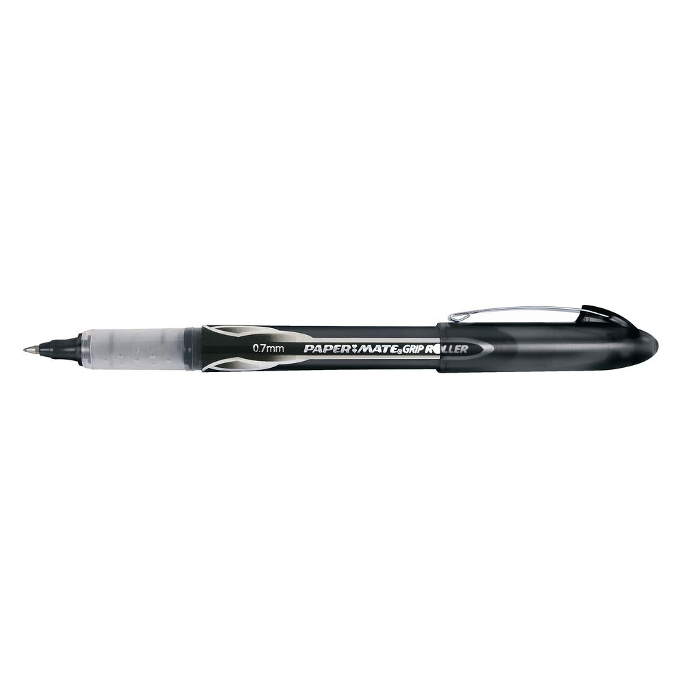 PaperMate Rollerball Grip Rollerball Pens Black 2 Pack