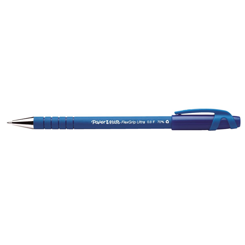 PaperMate FlexGrip Ultra Fine Ballpoint Pens Blue 12 Pack
