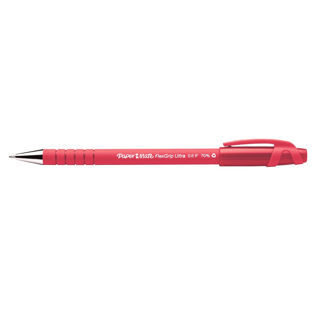 PaperMate FlexGrip Ultra Medium Ballpoint Pens Red 12 Pack