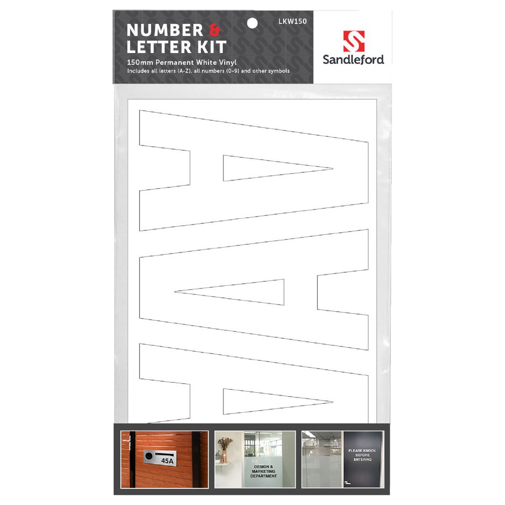 Sandleford Vinyl Letters/Numbers Franklin Gothic White 150mm Officeworks