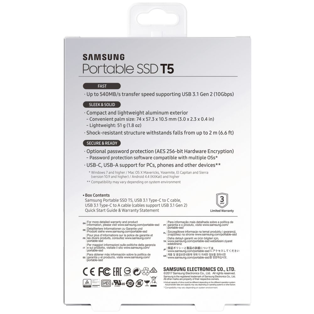 Samsung 2TB Portable Solid State Drive T5