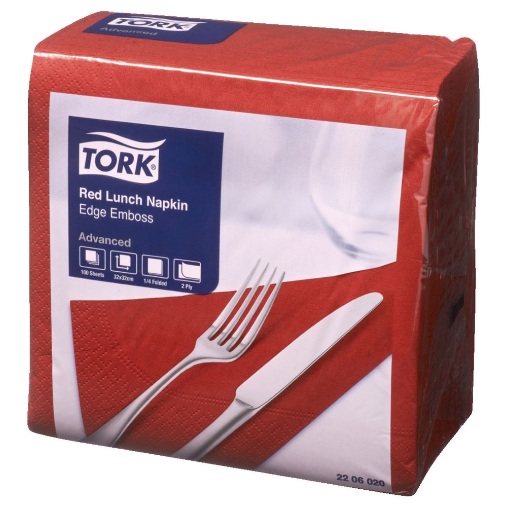 Tork Advanced Luncheon Napkins 2 Ply Red 100 Pack