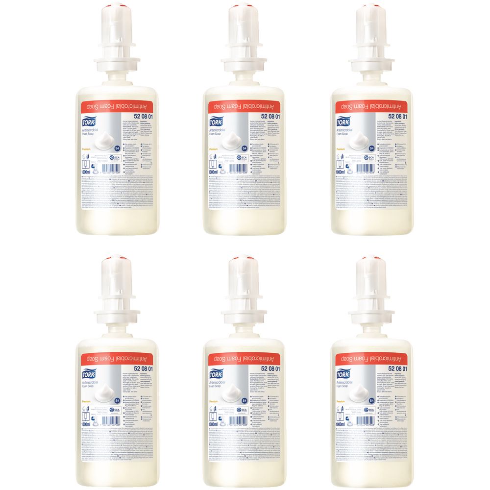 Tork Antimicrobial Foam Soap Cartridge 1L 6 Pack