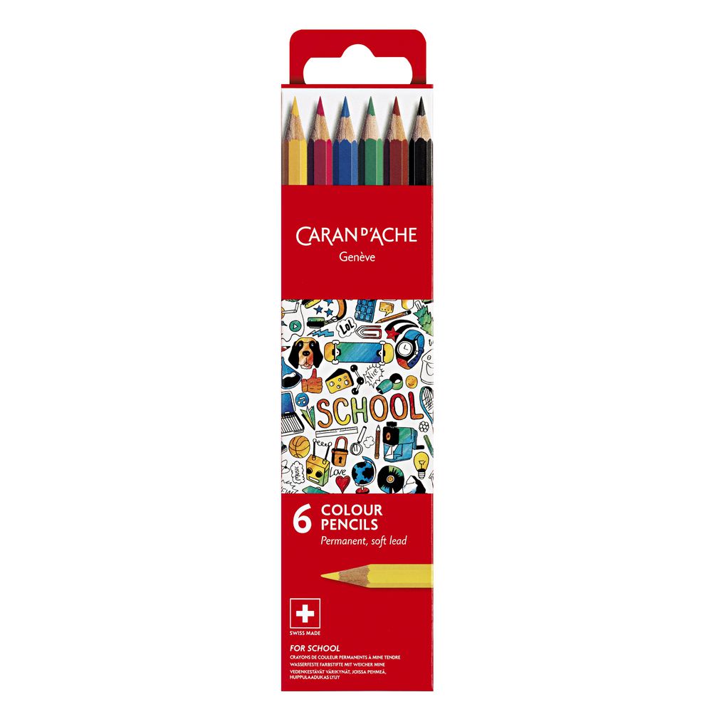 Caran d'Ache Permanent Coloured Pencils 6 Pack