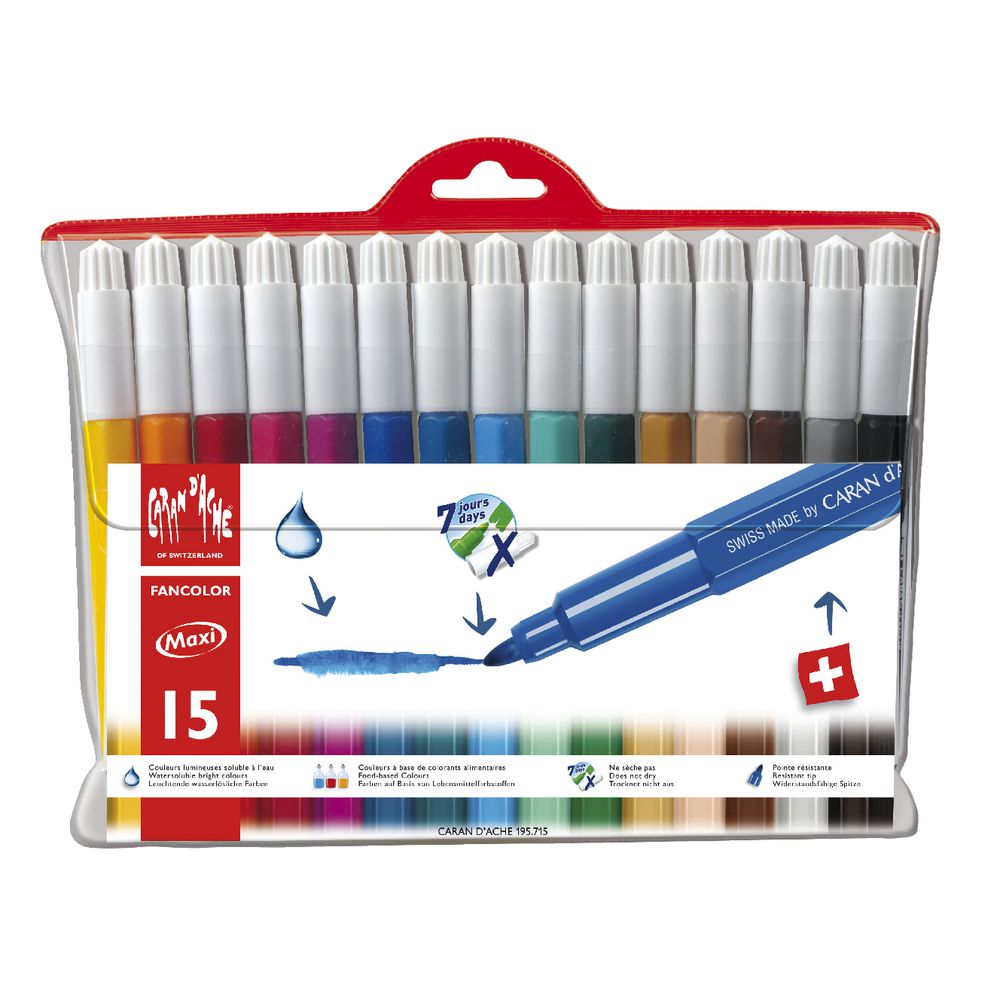 Caran d'Ache Fancolour Large Fibre Tipped Pens 15 Pack