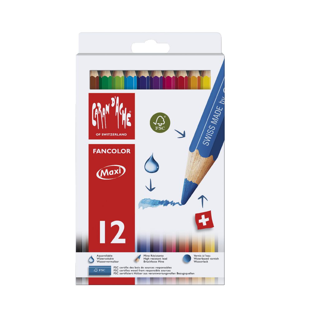 Caran d'Ache Fancolour Large Giant Pencils 12 Pack