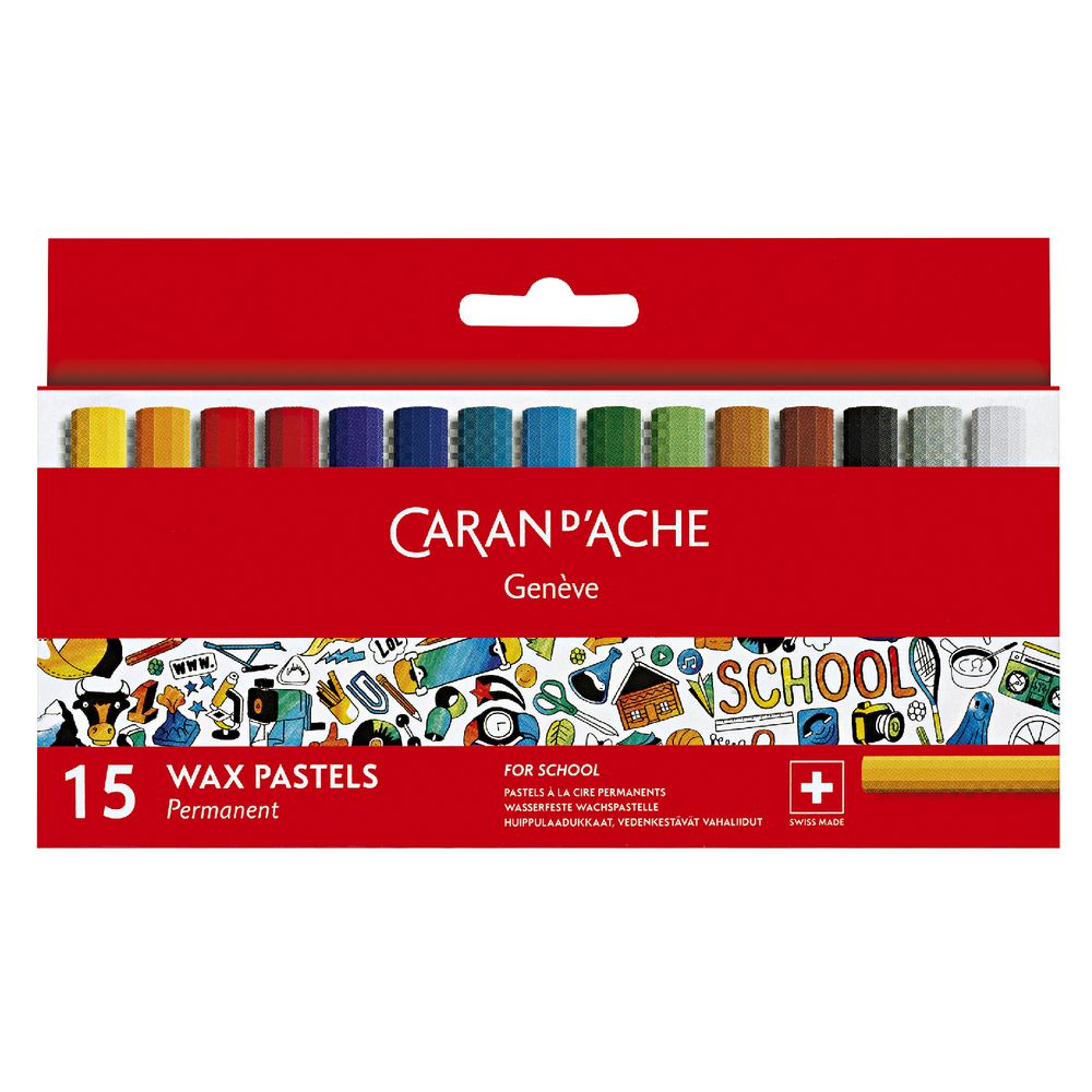 Caran d'Ache Permanent Wax Pastels 15 Pack
