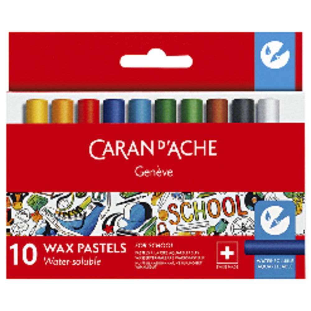 Caran d'Ache Water Soluble Wax Pastels 10 Pack