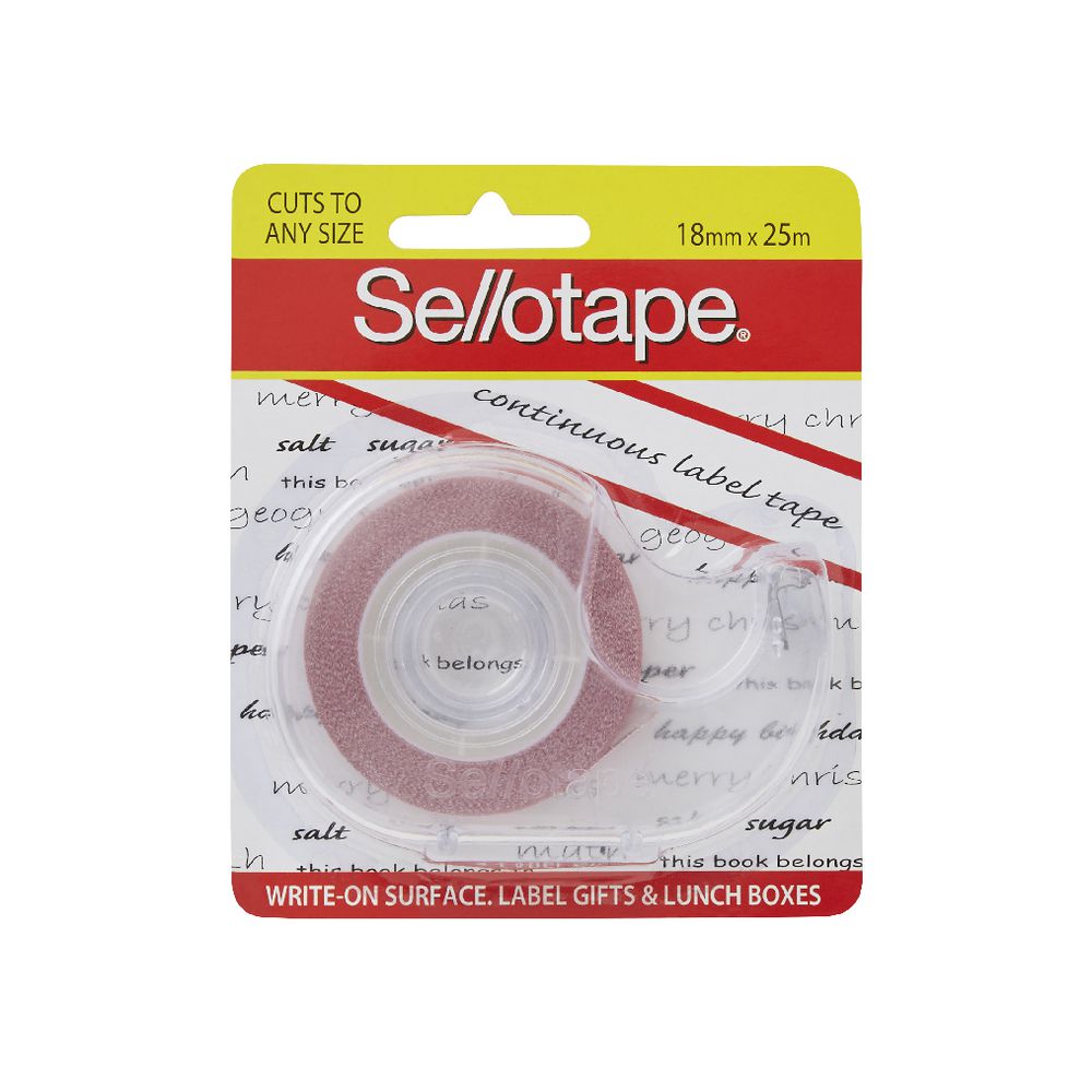 Sellotape Label Tape 18mm x 25m Red