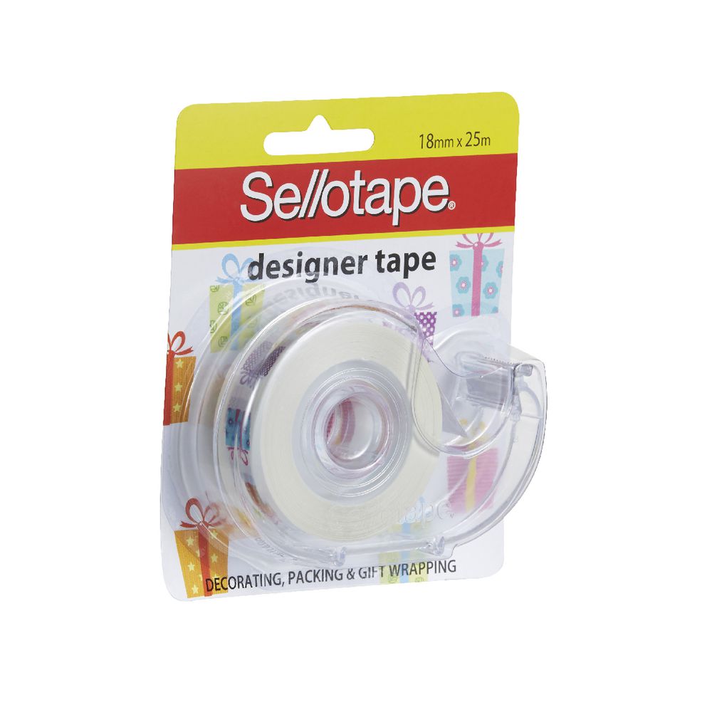 Sellotape Design Tape 18mm x 25m Gift Print