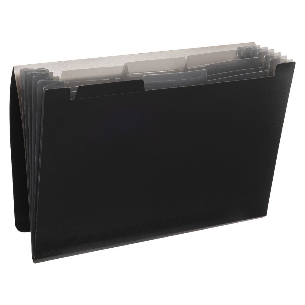 Smart Fit Document Wallet A4 6 Pocket Black