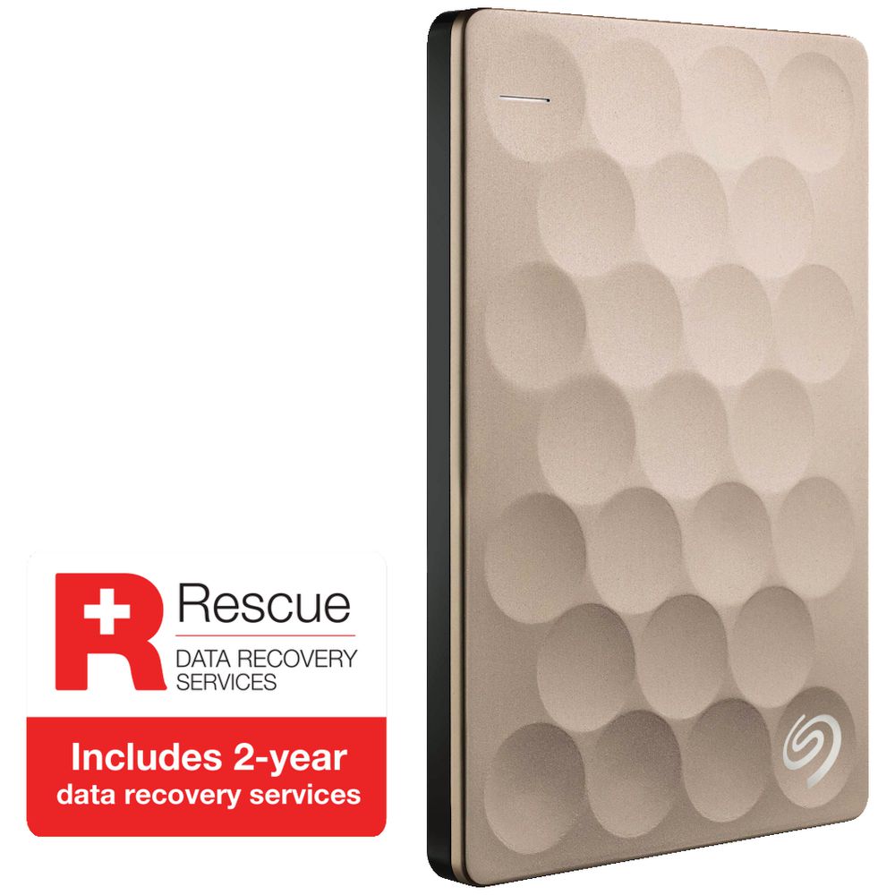 Seagate 1TB Backup Plus Ultra Slim Portable Hard Drive Gold