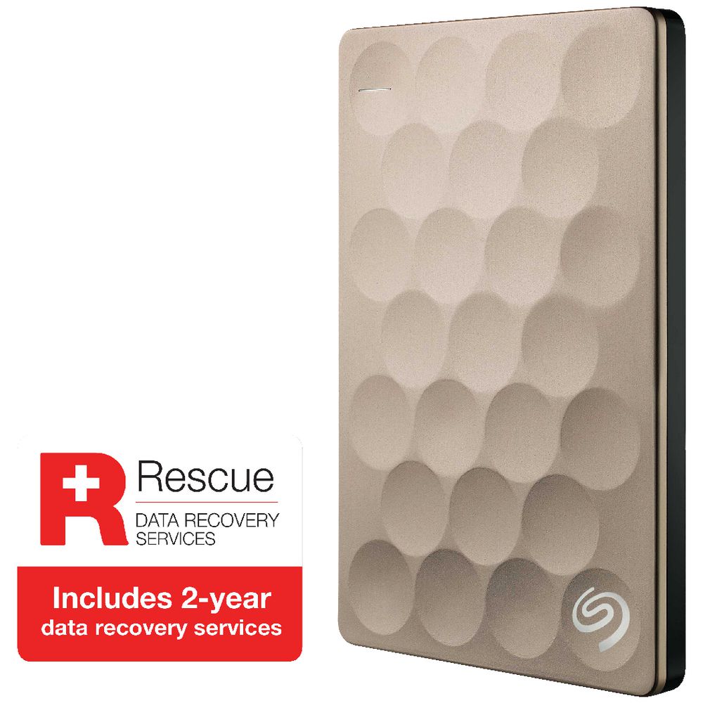 Seagate 1TB Backup Plus Ultra Slim Portable Hard Drive Gold