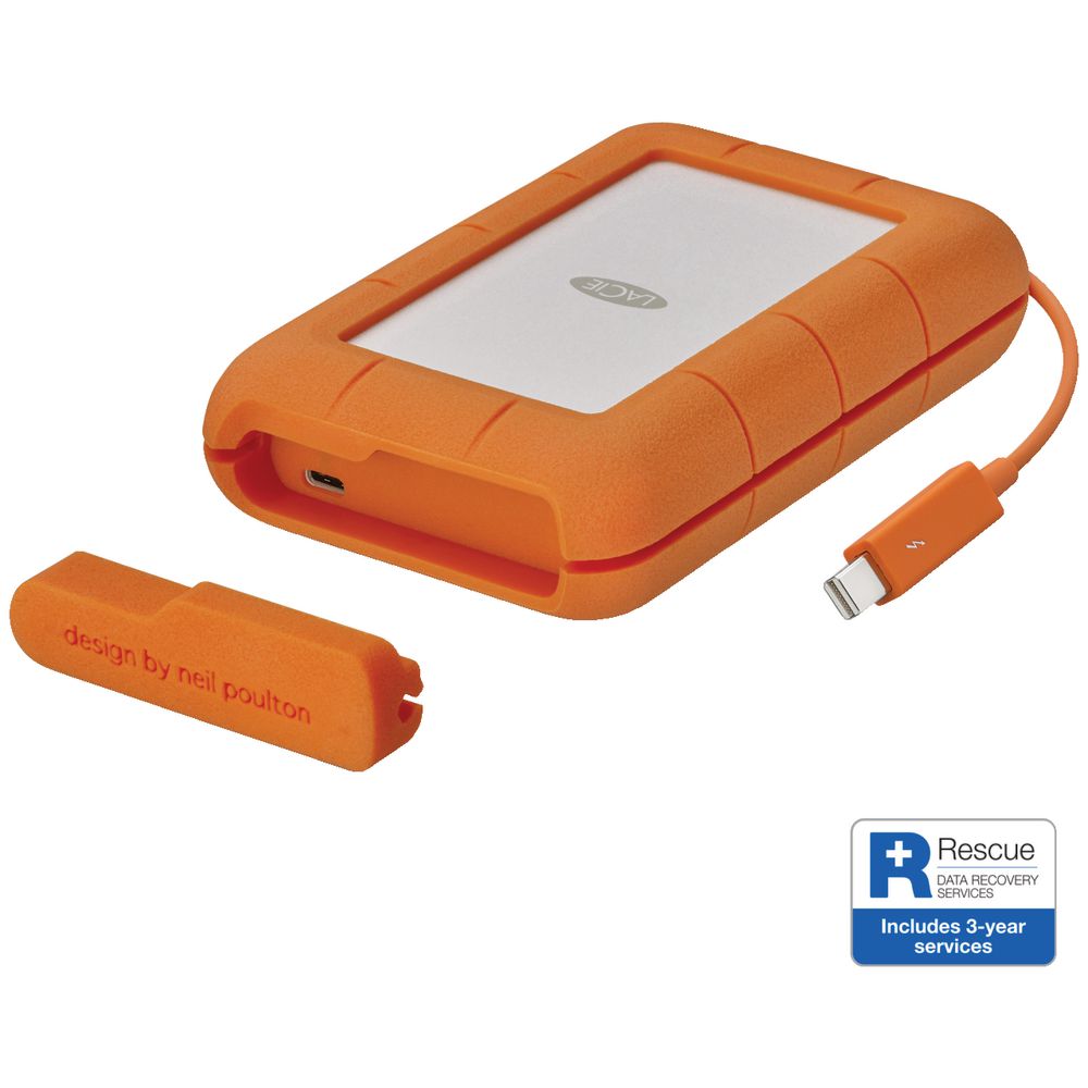 LaCie 5TB Rugged Portable Hard Drive Thunderbolt and USB 3.1