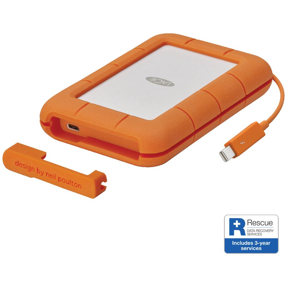 LaCie 5TB Rugged Portable Hard Drive Thunderbolt and USB 3.1