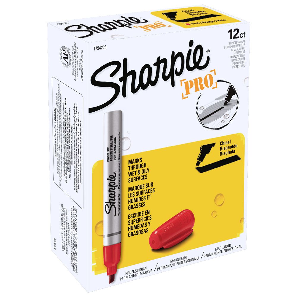 Sharpie Pro Markers Chisel Red 12 Pack