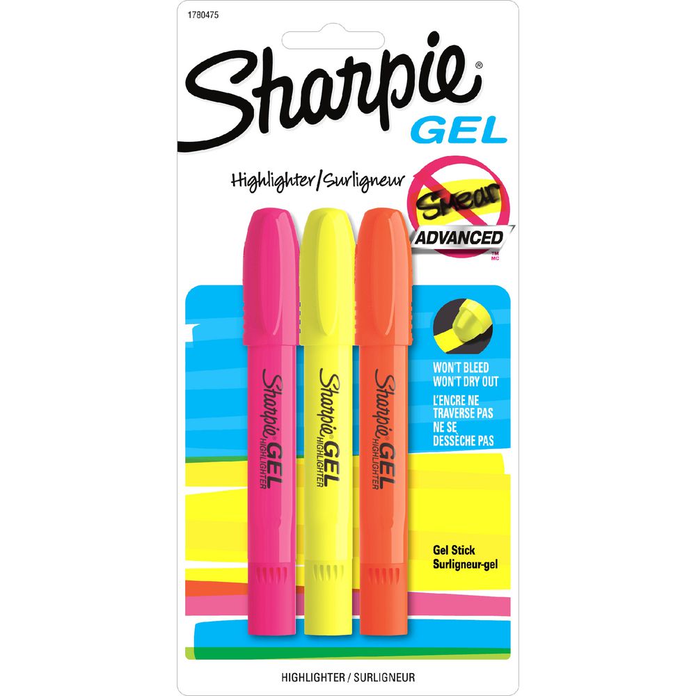 Sharpie Gel Highlighters Assorted 3 Pack