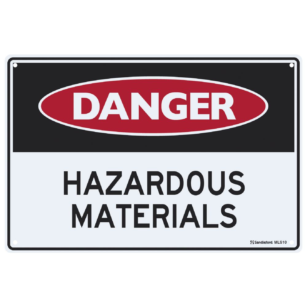 Sandleford Hazardous Materials Sign 30 x 45cm