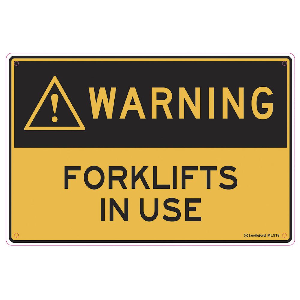 Sandleford Forklifts in Use Sign 30 x 45cm