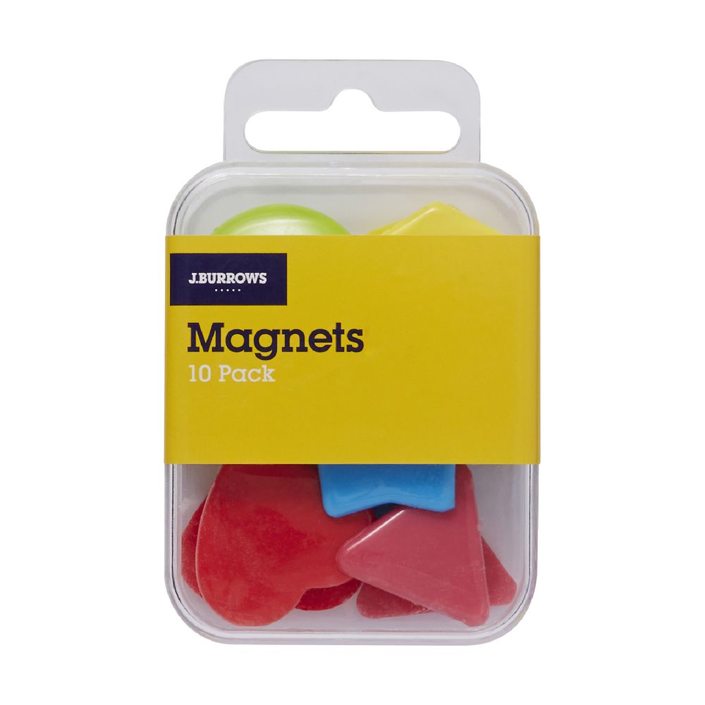 J.Burrows Magnets Assorted Shapes 10 Pack