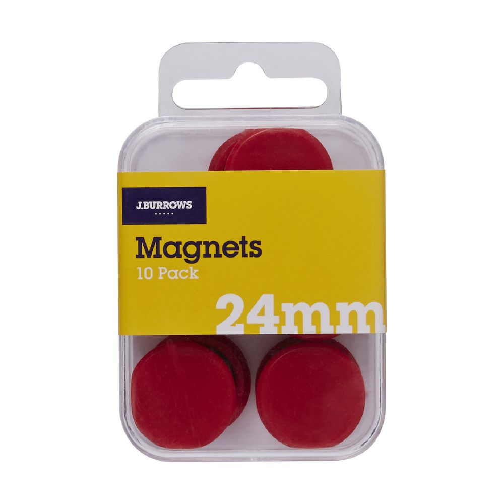 J.Burrows Round Magnets Red 10 Pack