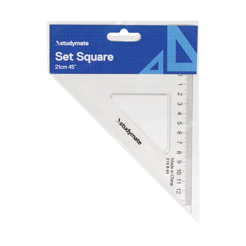 Studymate 21cm 45 Degrees Set Square