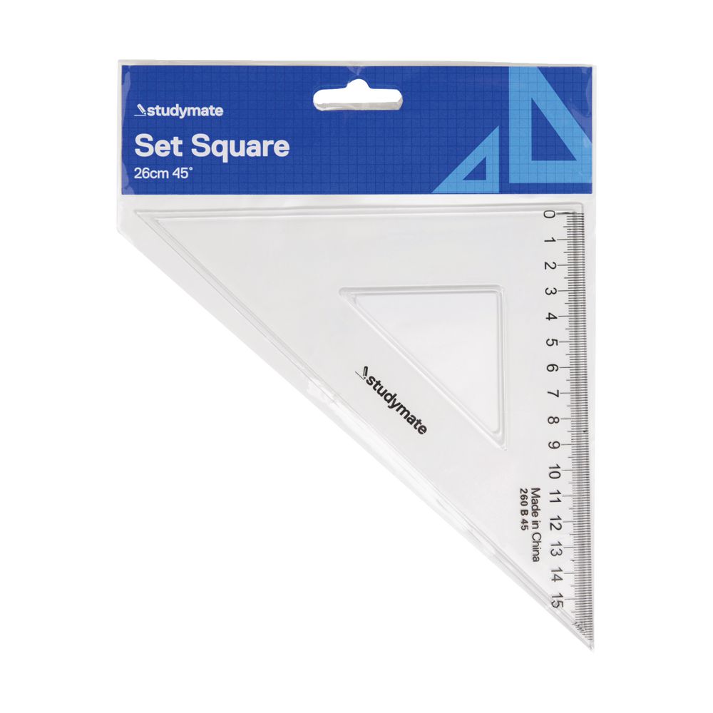 Studymate 26cm 45 Degrees Set Square