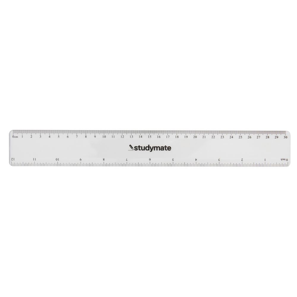 Studymate Plastic Clear Ruler 30cm
