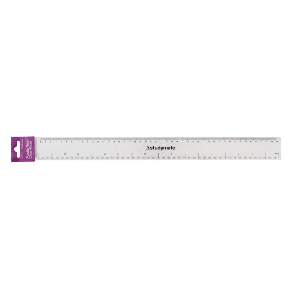 Studymate Plastic Clear Ruler 45cm