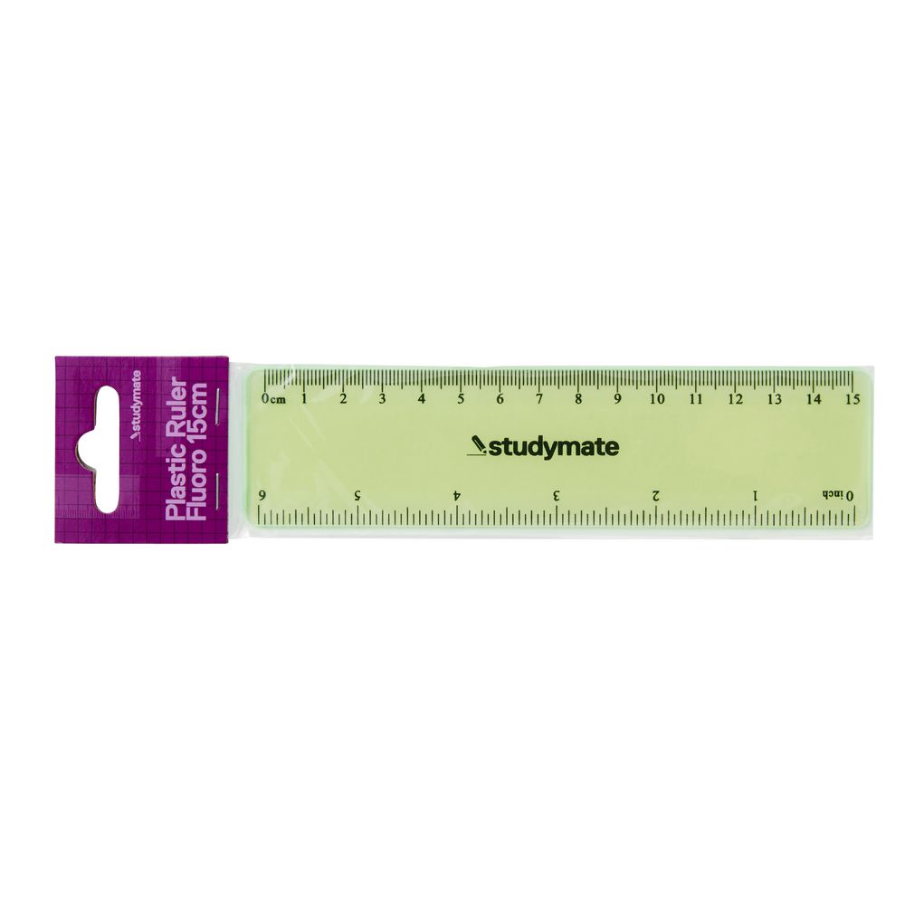 Studymate Plastic Fluoro Ruler 15cm