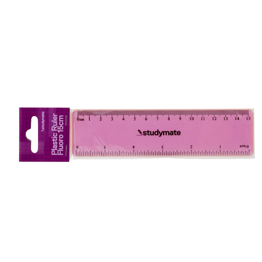 Studymate Plastic Fluoro Ruler 15cm