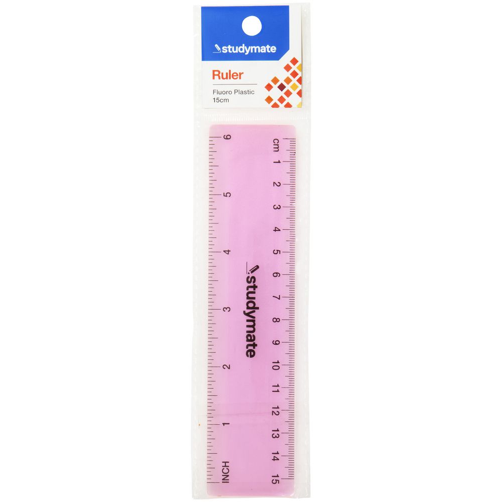 Studymate Plastic Fluoro Ruler 15cm